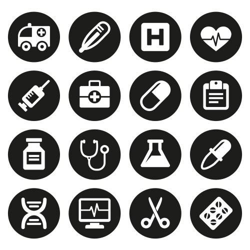 Medical icons set 1 vector image