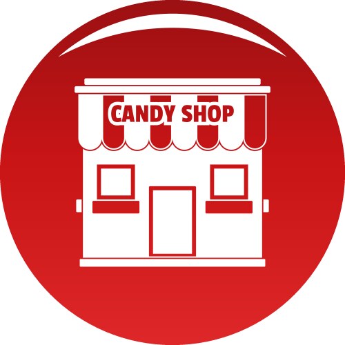 Candy shop icon red vector image