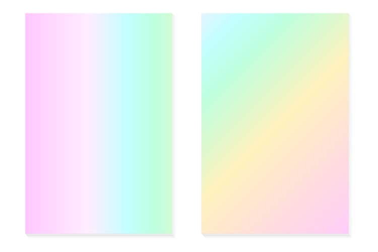 Gradient hologram backgrounds set of colorful vector image