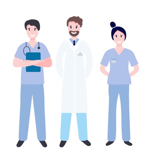 Set medical workers - doctor nurse surgeon vector image