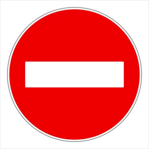 no entry or do not enter traffic sign vector image