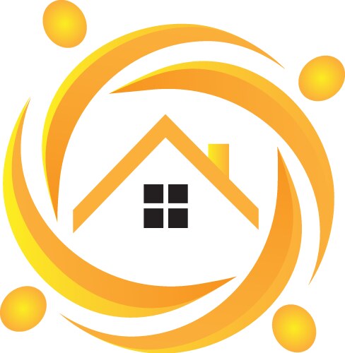 House and people logo vector image