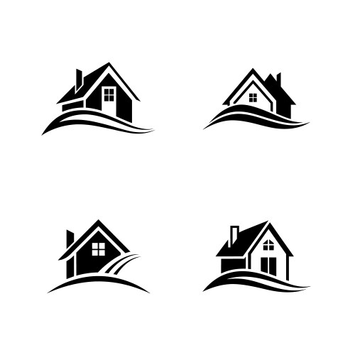 Home icon logo silhouette design bundle vector image