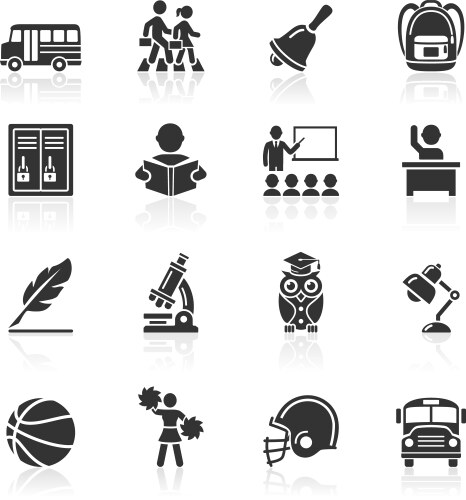 Education icons set vector image