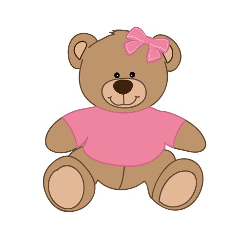 Pink bear girl vector image