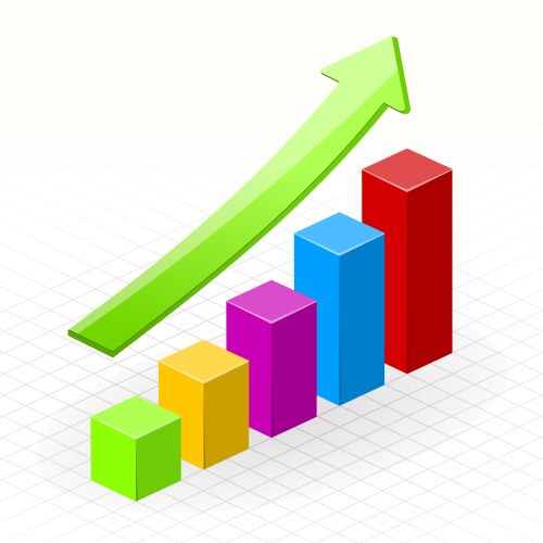 Business growth success chart vector image