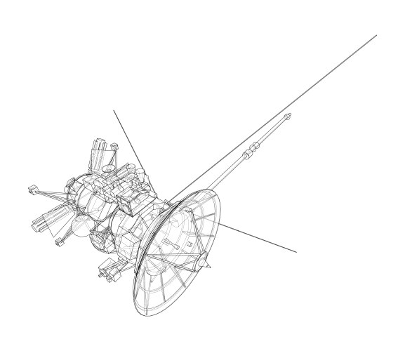 Communication satellite concept outline vector image