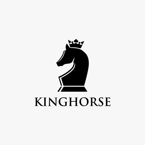 Minimalist king horse of chess logo icon vector image