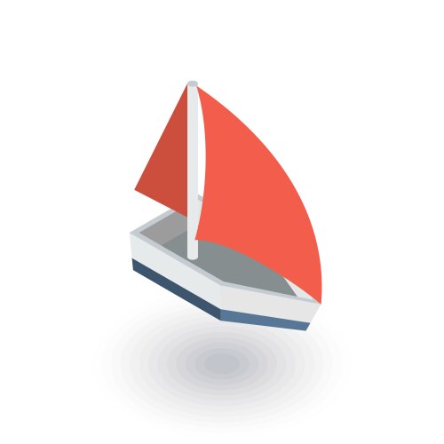 Sailing ship isometric flat icon 3d vector image