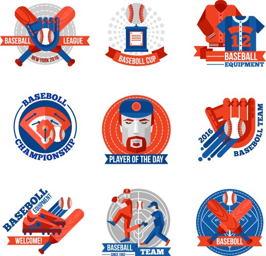 baseball emblems set vector image