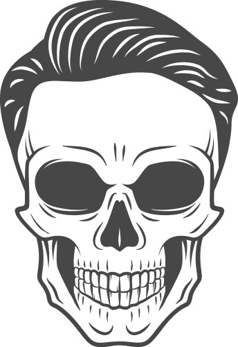 Young stylish skull with hipster hair glamour vector image