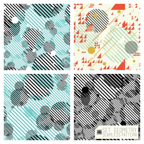 Set geometric pattern vector image