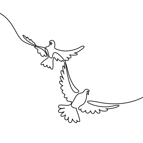 flying two pigeons logo vector image