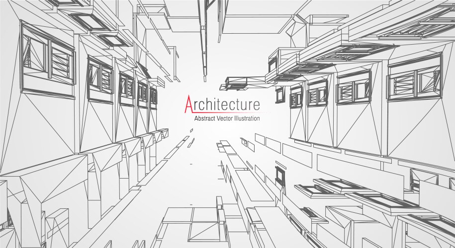 Modern architecture wireframe concept of urban vector image