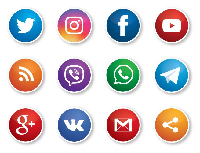 Social media icons set vector image