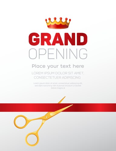 grand opening template - modern vector image