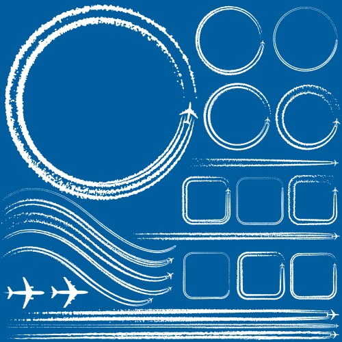 Design elements of jet trails vector image