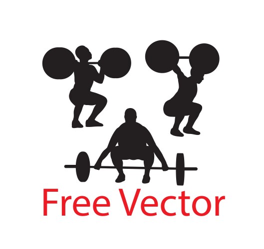 Sport silhouette weightlifting and bodybuilding vector image