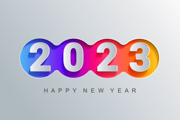 2023 new year greeting card in paper cut style vector image