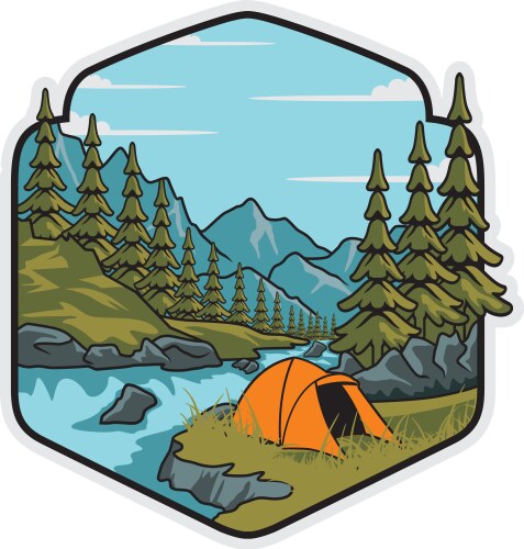 outdoors mountain river vector image