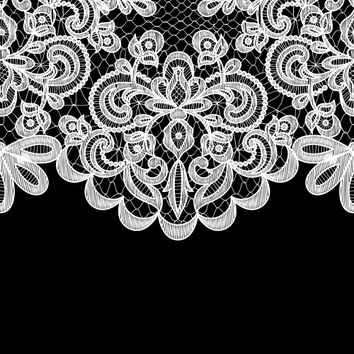 lace border on black background vector image