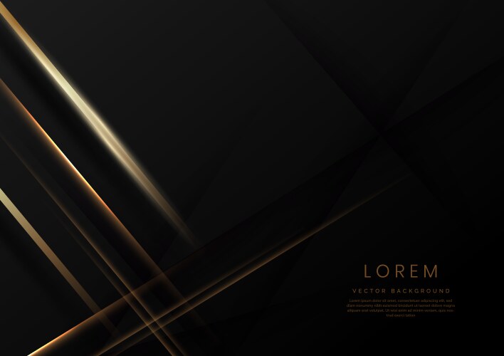 abstract elegant gold lines diagonal on black vector image