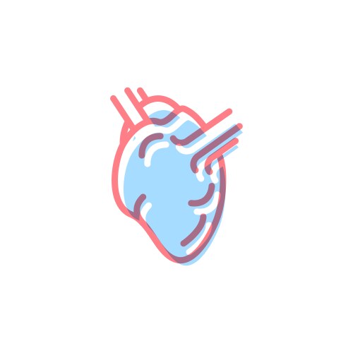 Heart icon in modern colors on white vector image