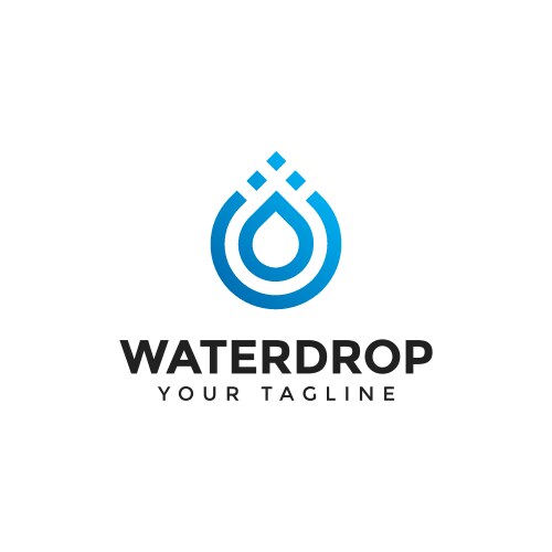 Abstract modern water drop logo line design vector image