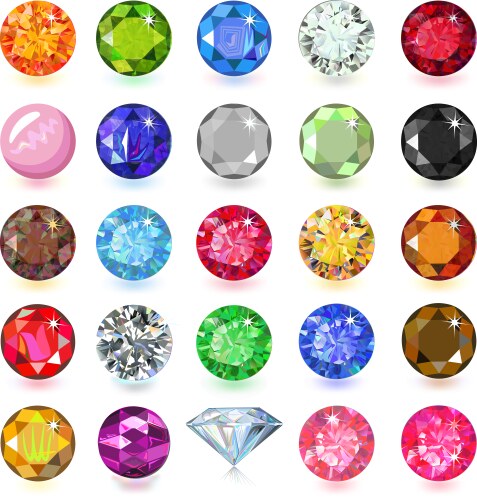 Colored gems set vector image