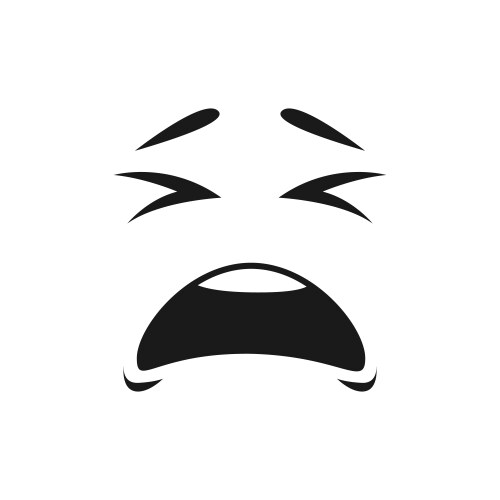 Depressed crying emoji in bad mood isolated icon vector image