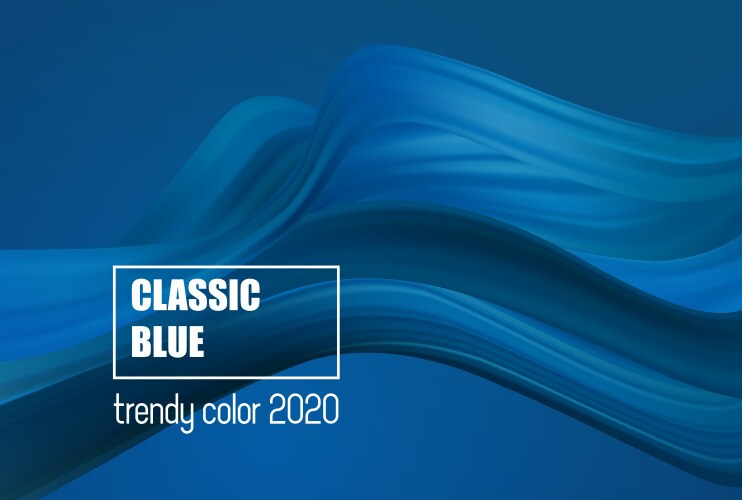 Classic blue color fashion abstract flow vector image