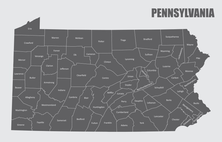 Pennsylvania and its counties vector image