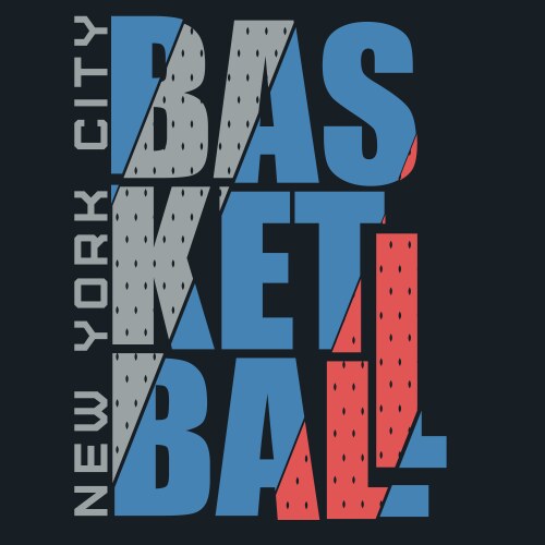 Basketball sport print design for t-shirt vector image