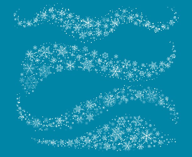 Snowflakes swirling curves vector image