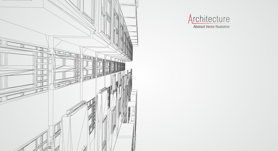 modern architecture wireframe concept of urban vector image