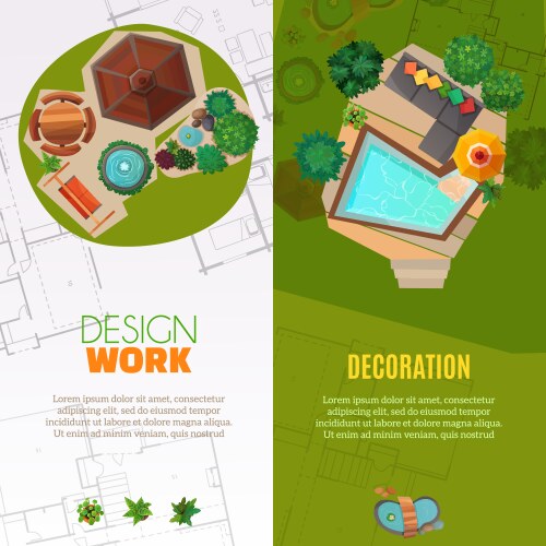 Landscape design top view banners vector image