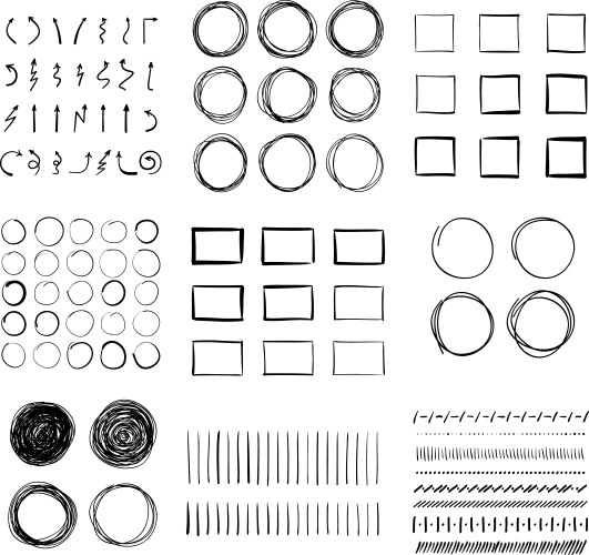 Big set of hand-drawn doodle design elements vector image