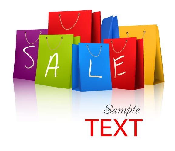 Sale shopping bags vector image