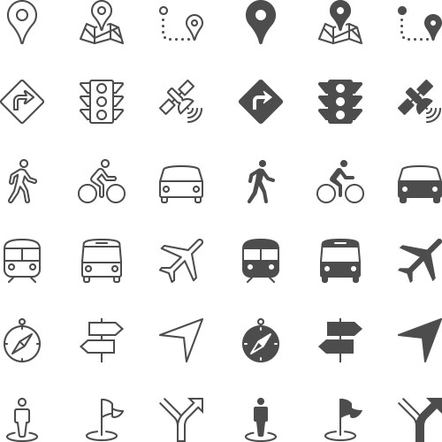 Navigation icons vector image