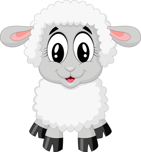 Cute sheep cartoon vector image