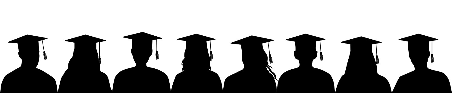 Graduate students in academic square cap vector image