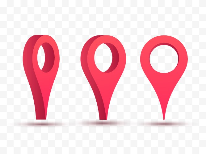 pointers set of 3d map pins vector image