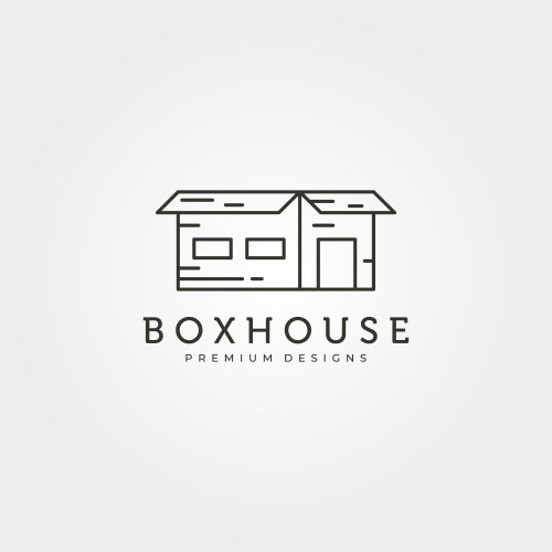 Box house creative logo design line art vector image