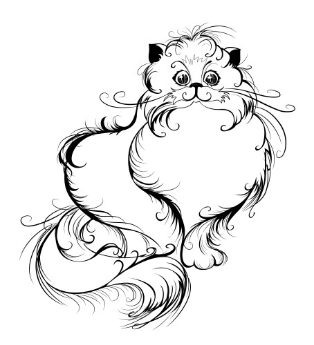 Stylized persian cat vector image