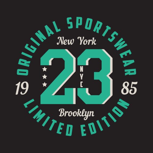 New york brooklyn - graphic design for t-shirt vector image