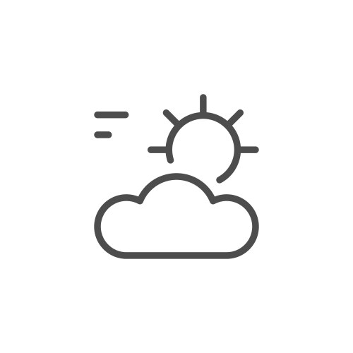 Sun and cloud line icon vector image