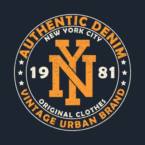 new york vintage denim graphic for t-shirt vector image