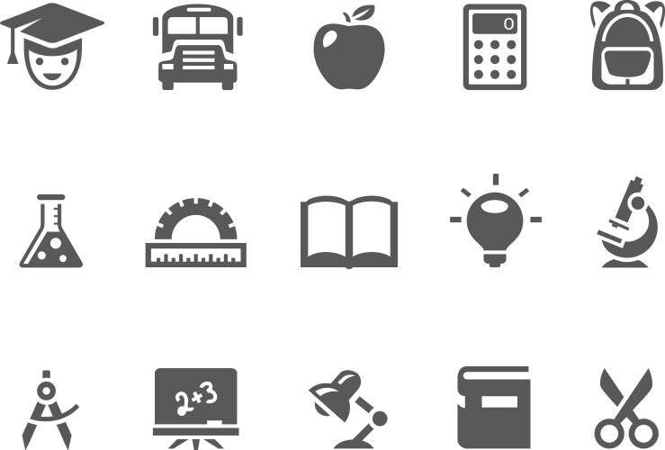 Education icons vector image