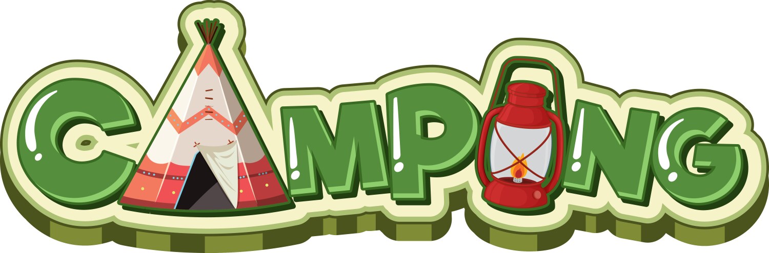 Text design for word camping vector image