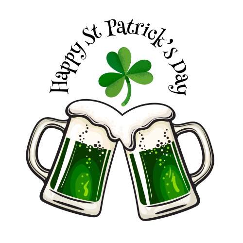 Happy saint patricks day greeting card with text vector image